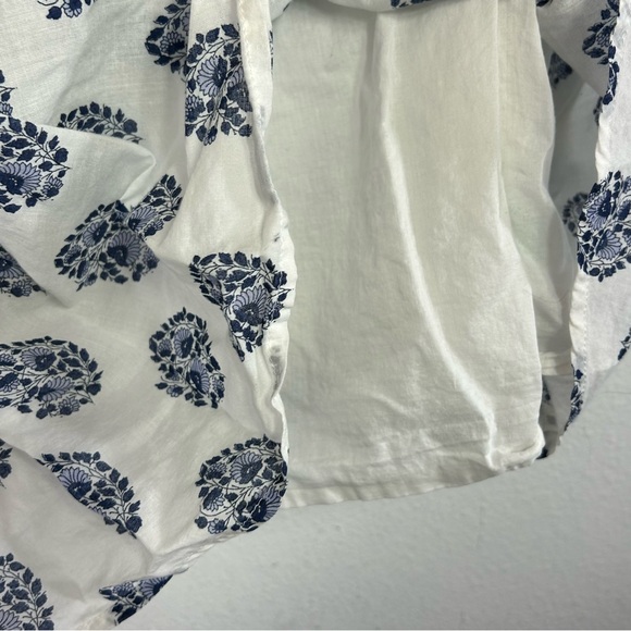 Crew Cuts J.Crew girls Dress Girls 10 indigo blue white puff sleeves batik print - Picture 3 of 13